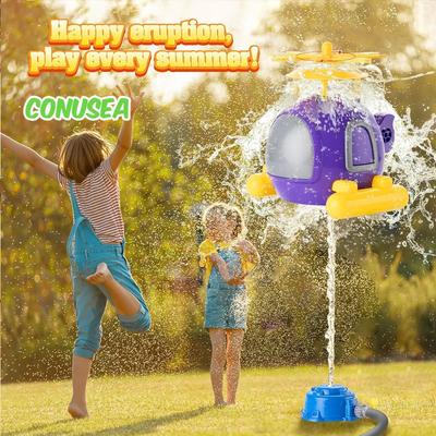 Helicopter Sprinkler Water Toy Kids Outdoor Games Sports Spray Water Powered Bath Toys for Yard Lawn Garden Boys Girls Children