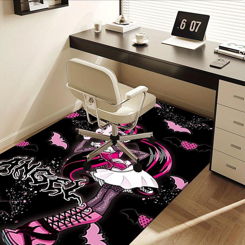 Monster High Chair Mat Gothic Angelica Print, Halloween Decorative Rug for Home Office, Sofa Carpet Gift, Suitable for Bedroom Living Room