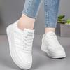 White Shoes for Women, Fashionable and Versatile Sports Shoes, Wear-resistant, Breathable and Height-increasing Casual Shoes