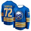 Camiseta de Hockey - Azul con Acentos Amarillos/Blancos "Thompson 72" Logo de Bisonte de Buffalo y Espadas Cruzadas Estampados HD 3D
