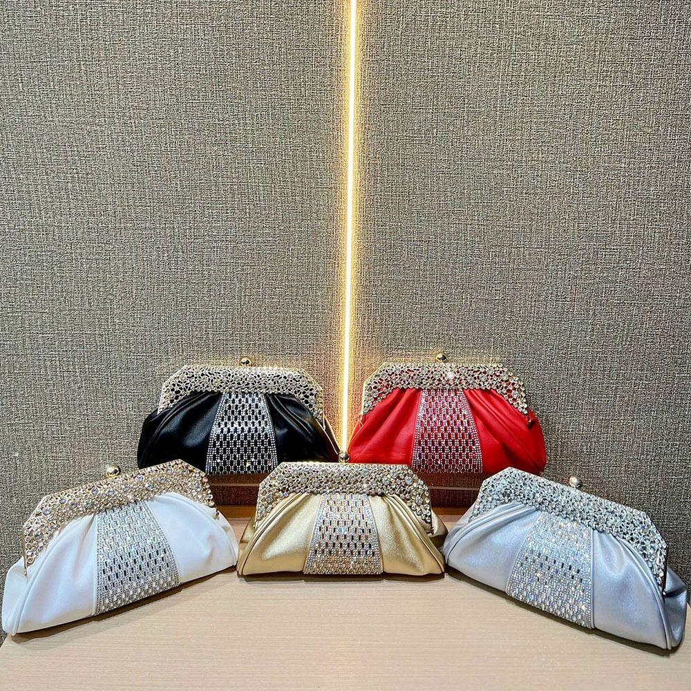 Gifts Diamond Embedded Evening Dress Handbag Elegant Large Capacity Clutch Bag Tote Bag for Ladies Party And Banquet