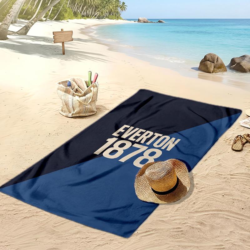 Ręcznik plażowy z nadrukiem Everton Football Club, Duży Miękki Szybkoschnący Ręcznik na Plażę Kemping Pływanie