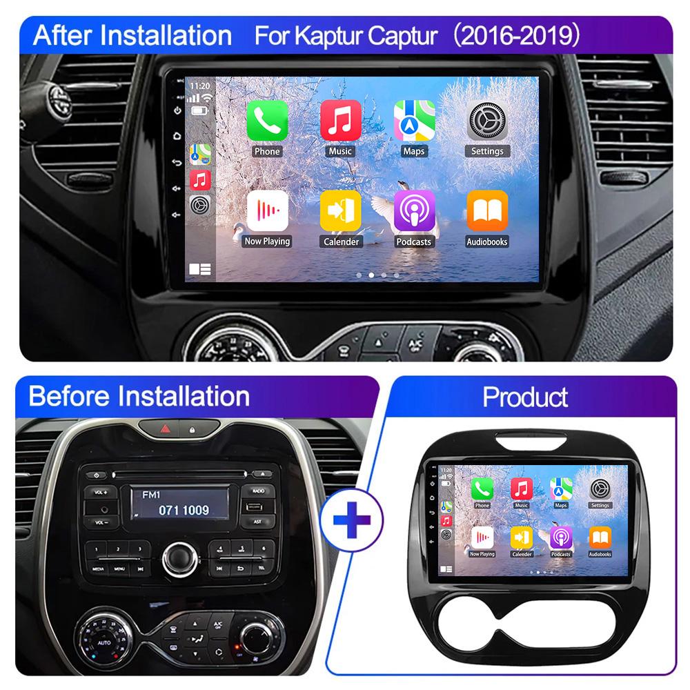 2 Din Android 12 for Renault Kaptur Captur 2016-2019 Car Radio Multimedia Player Carplay Auto Stereo Head Unit Audio Navigatore