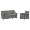 Sofa Set 2 Pcs Dark Gray Velvet