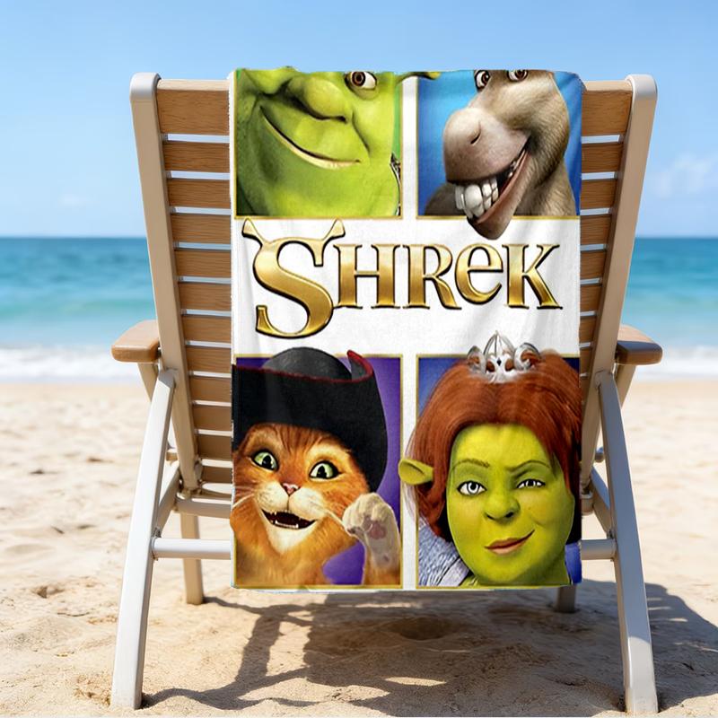 Asciugamano da Spiaggia Ultra Morbido a Tema Shrek, Ideale per Piscina - Campeggio, Immersioni - Essenziale da Viaggio Perfetto, Asciugamano da Spiaggia Vivace.