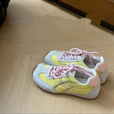 Scarpe da ginnastica da allenamento tedesche da donna 2025, colore balletto brutto ma carino, abbinamento colori, nuove, alla moda, versatili, a fondo piatto, con lacci, per sport e tempo libero, Forrest Gu