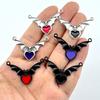 Popular Zinc Alloy Devil Wings Peach Heart Pendants for Necklaces & Earrings In Europe & America