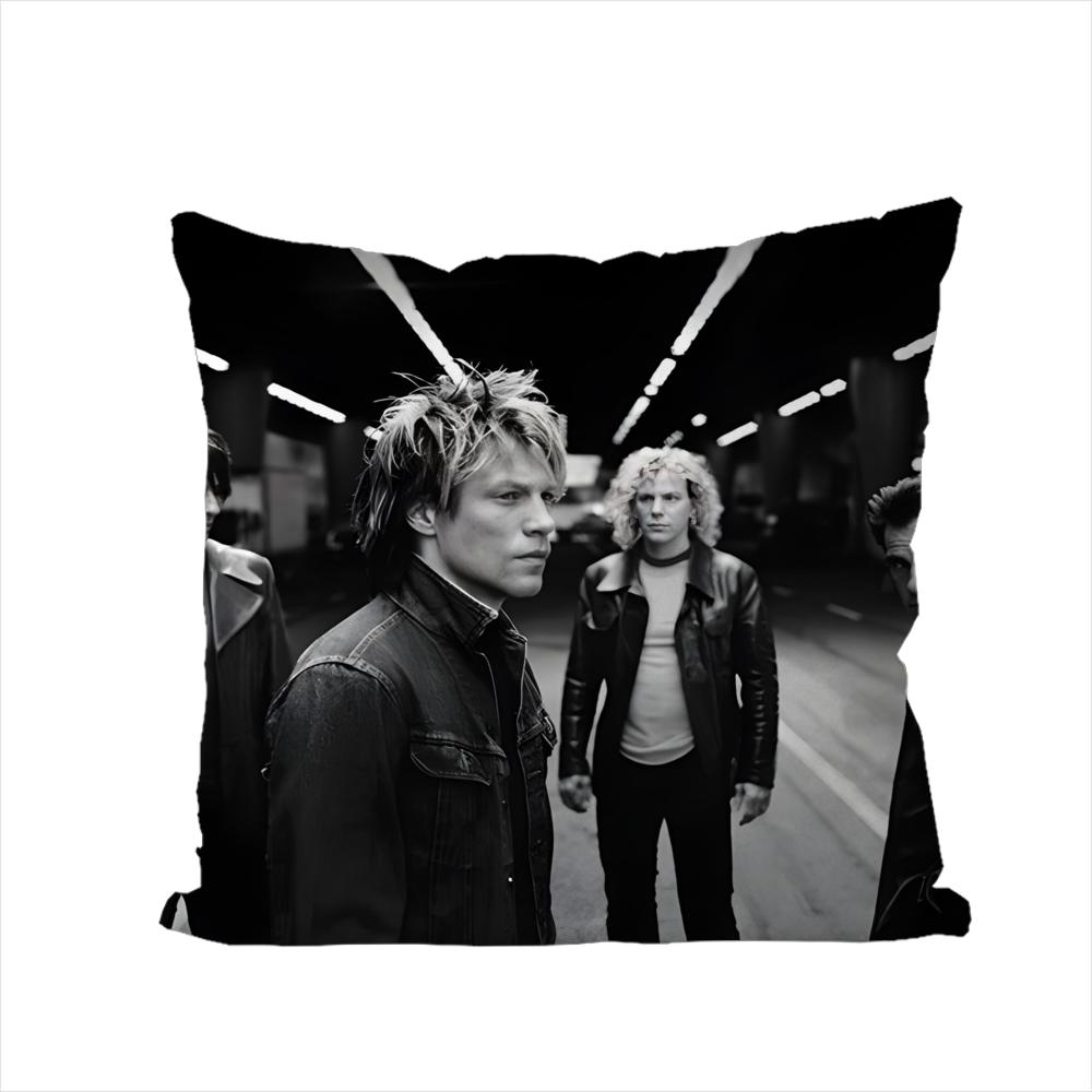 Band BBon JJovi Pillow Case For Car Sofa Decorative Home Doublesided Print Plush Square Throw Pillow Cushion Cover