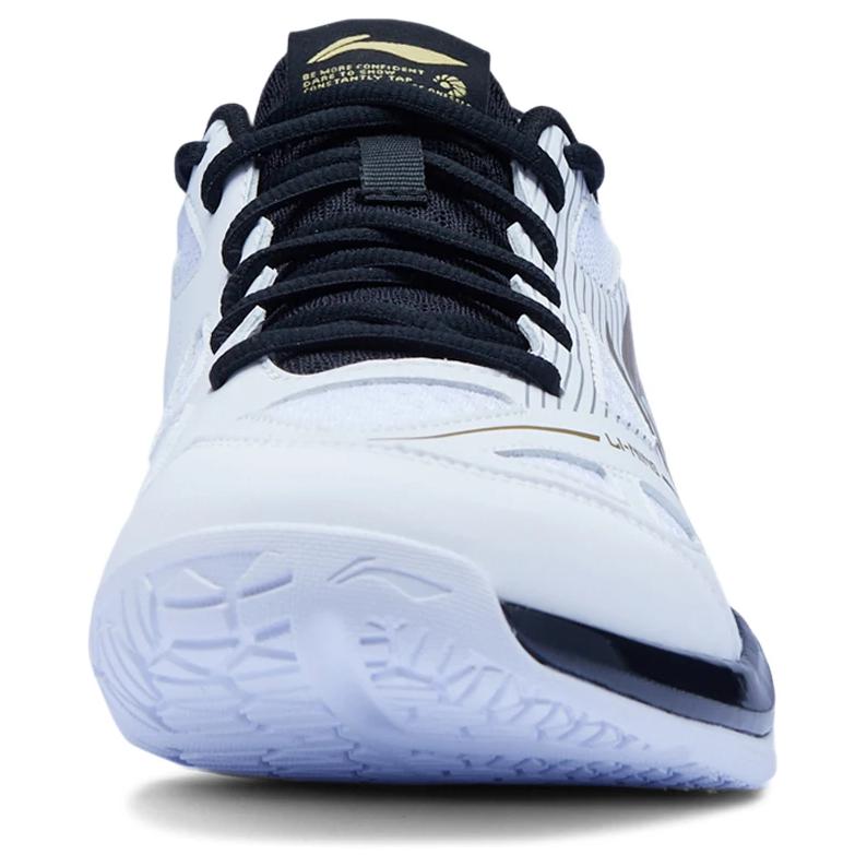 Li Ning Gale Lite Slip Resistant Abrasion Resistant Low top Badminton Shoes Unisex White Gold Black AYTU025-3