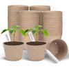 Peat Pots, 60 Pack Plant Starter Round Nursery Pot with Drainage Holes, Garden Germination Seedling Pots with 30 Plant Labels (4 Inch)