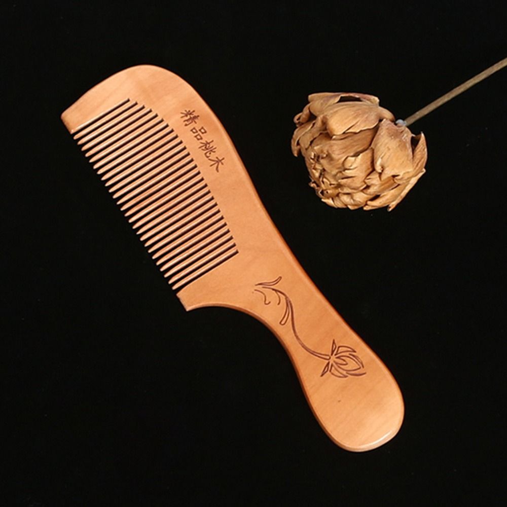 New Anti-Static Handcrafted Natural Peach Wood Hair Comb Head Massage Sandalwood Comb Hair Care Styling Tool
