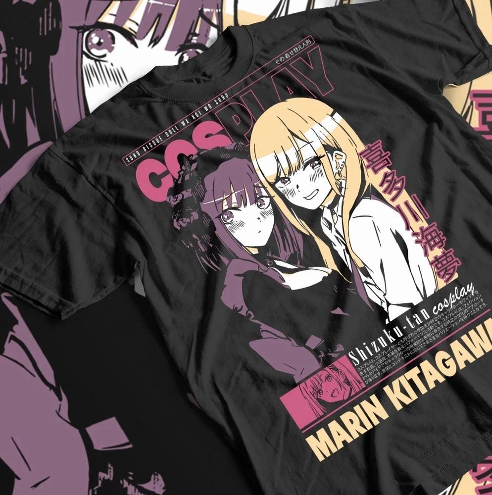 My Dress Up Darling Anime Tshirt Unisex Cotton Tee Marin Kitagawa Shirt Black S