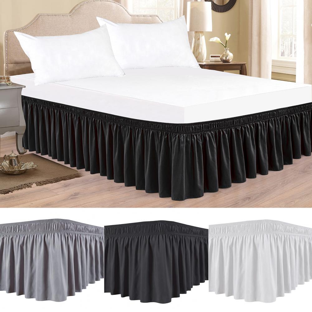 Bed Skirt with Ruffles Lovely Bed Skirt Luxurious Elastic Bed Skirt with Non-fading Ruffles for Queen Beds Easy Fit Wrinkle