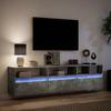Wall Mounted TV Cabinet with RGB LED Lighting Concrete Grey 180 x 31 x 45 cm