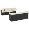 VidaXL Salon de Jardin avec Coussins 9 pcs, Canapés de Terrasse, Ensemble de Meubles de Patio, Mobilier d'Extérieur, Noir 3217306