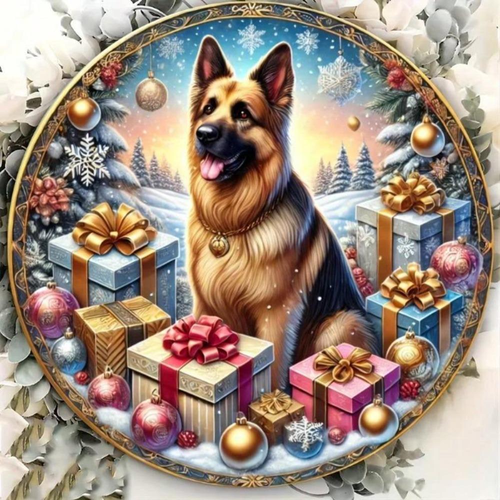 Metal Tin Sign German Shepherd Dog Crown Home Decor Vintage Wall Art