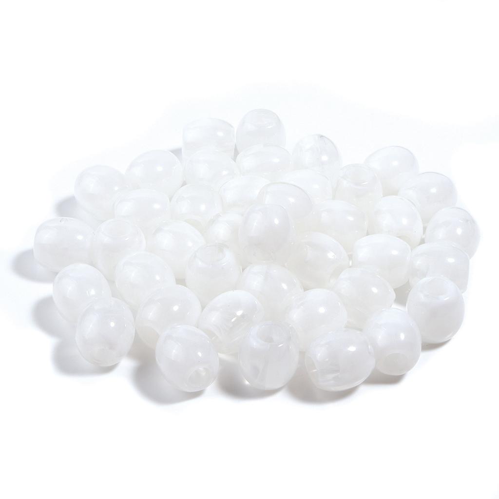 40pcs/lot Colored Barrel Shape Acrylic Beads Big Hole Loose Spaced Imitation Jade Beads For DIY Bracelet Bags Decor Accessories