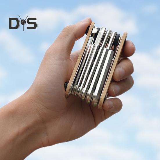 Bicycle Repair Tool Portable Folding 16-in-1 Bike Multitool Heavy Duty Metal Road Mountain Bike Bone Wrench Maintenance Tool Bike Accessories