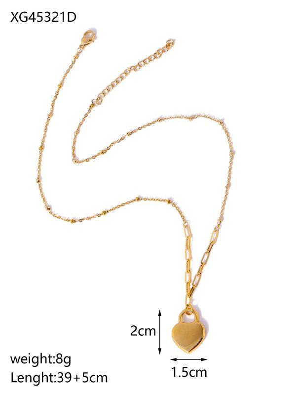 CARLIDANA Irregular Texture Heart Love Zircon Pendants for Stainless Steel Gold Plated Fashion Jewelry Necklace for Women