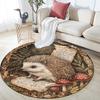 Vintage Mushroom Animals,Round Area Rug,Carpet Rug for Living Room Bedroom Sofa Playroom Decor,Non-slip Floor Mat