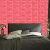 Polynesian Geometric Pattern Wallpaper Coral and Red 50x1000