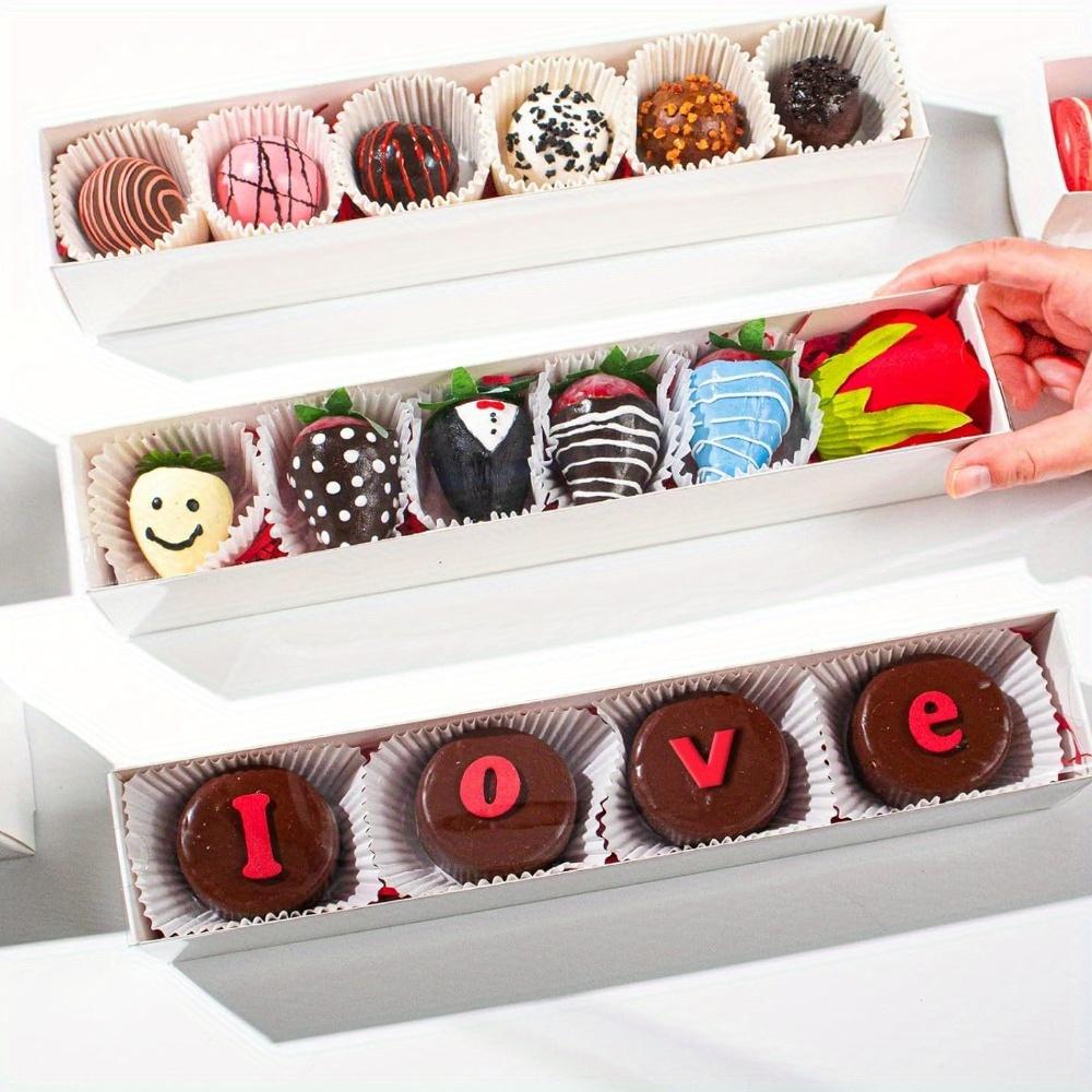 4pcs Strawberry Boxes Macaron Boxes Chocolate Truffle Boxes Cookies Boxes Bakery Boxes with Full Clear Window Mini Cupcakes Boxes Gift Box
