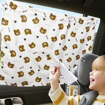 New Car Window Sun Cover Cartoon Universal Side Window Parasol UV Protection Kids Baby Suction Cup Kids Curtains 55x68cm