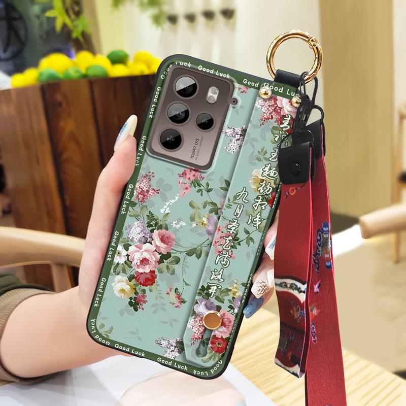 Schmutzabweisende Handyhülle für ältere Damen für HTC U23 Pro/U23 Ring Silikon Stoßfest Umhängeband Armband Staubdicht Langlebig