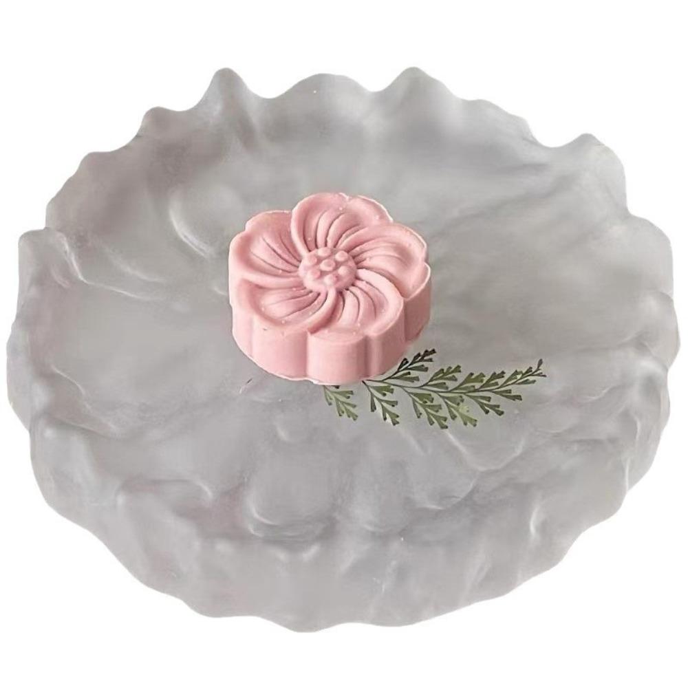 Exquisite Frosted Glass Plate Elegant Dessert Plate Creative Afternoon Tea Plate  Kitchen