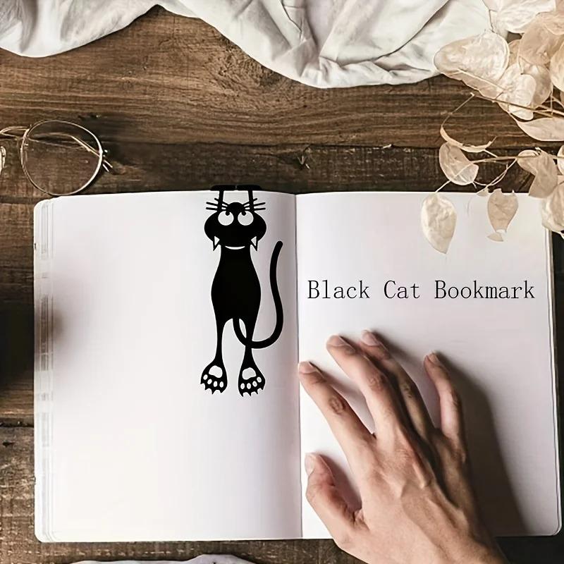 Funny Cat Silhouette Bookmarks Creative Paper Page Clips for Novels Textbooks & Stationery Organization