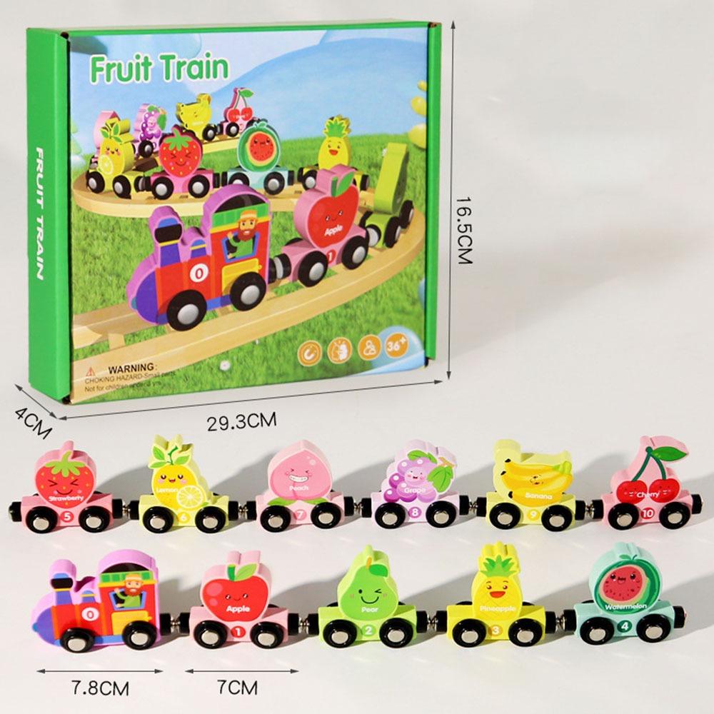 Wooden Magnetic Number Train Toys Number Dinosaur Children's Digital Learning  Kids Gift