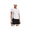 Under Armour Solid Back Hollow Breathable Running Sports Regular T-Shirt Women Tops White 1369800-100
