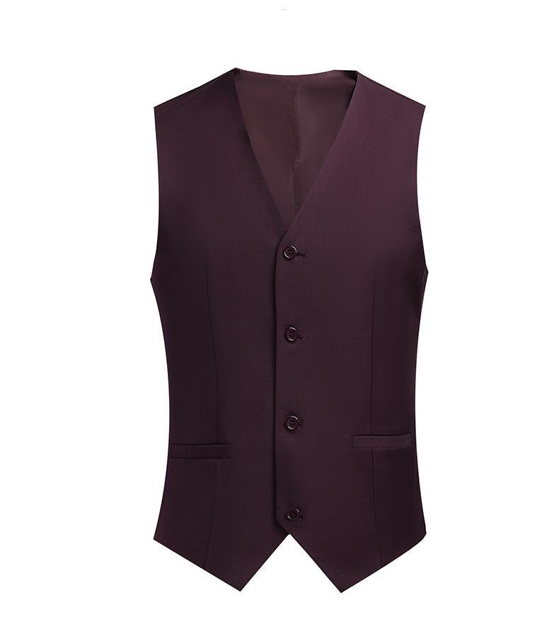 Мужской свадебный костюм-тройка с зеленым воротником, приталенный, винно-красный, наряд для жениха и шафера 3XL бордовый