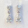 Classic Female Earring  Sterling SIlver Waterdrop Micro Pear Shaped Zircon Earrings for Women Silver Needle Statement