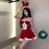 Seductive Red Christmas Lingerie Dress with Bunny Girl Accessories