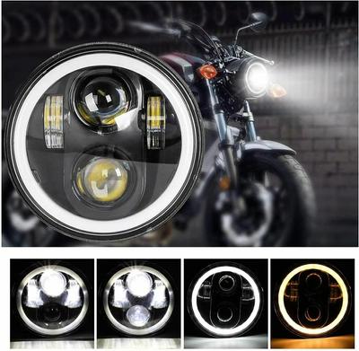 1 stücke 5,75 zoll LED Scheinwerfer Motorrad Für Harley Sportster 1200 883 Straße 500 750 5-3/4 "Projektor Led halo Angel Eyes Scheinwerfer