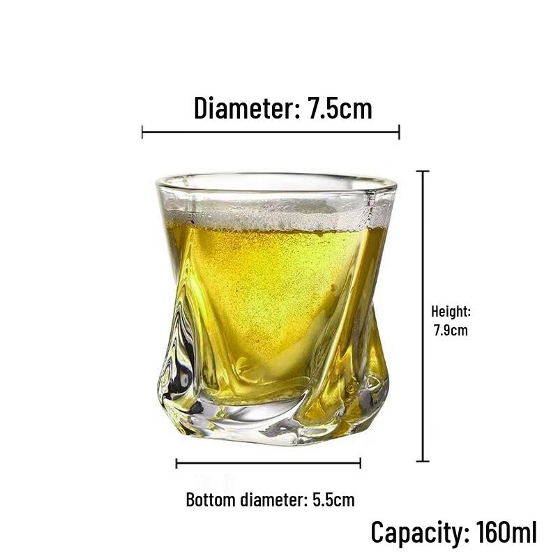 HANDUNYOU Swirl Tempered Glass Drinking Cups, 160ml (12-Pack)