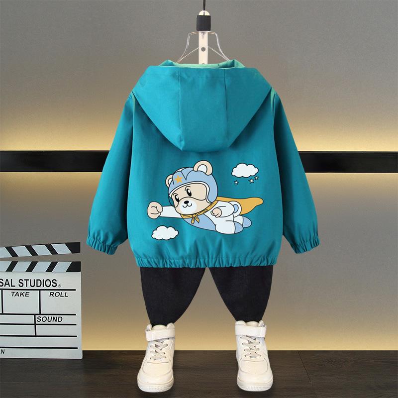 Jacke Kinder Outdoor Jungen und Mädchen Jacke Frühling Ball Dünner Abschnitt der Mittel- und Großkinder Locker Lässig Kapuze Rushing Mantel