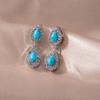 Vintage Rhinestone Turquoise Teardrop Earrings for Women - Stylish Ethnic Studs