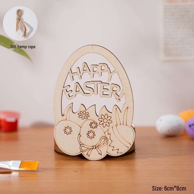 Handbemalte Ostereier-Anhänger aus Holz zur Kindergartendekoration.
