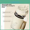 Modern Minimalist Stainless Steel Vacuum Coffee Tumbler With Carry Rope For Office Use