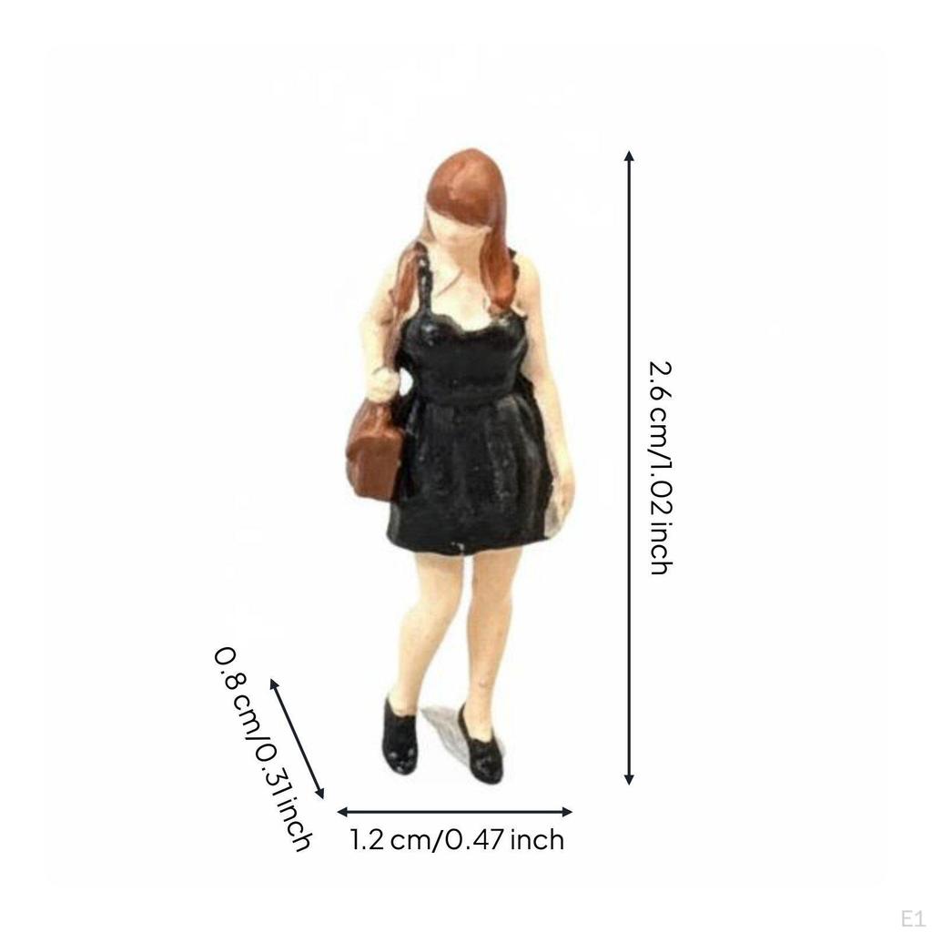 1/64 Hand Painted Resin Figurine Miniature Realistic Mini Woman Model for Collectors,