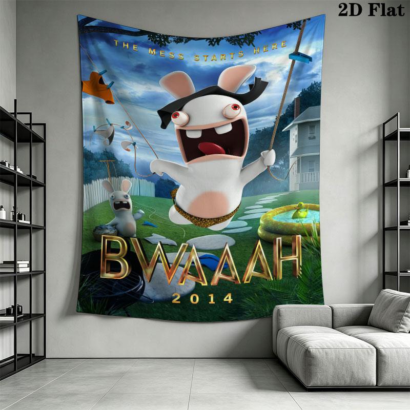 Rabbids Invasion Bliss Wall Hanging Printed Fabric Blanket Decorative Tapestries for Bedroom Living Room Home Decor