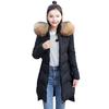  Women Outerwear  Hooded Coat Long Cotton-padded Zipper Jackets Pocket Coats