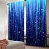 2 Peças Cortinas com Estampa de Céu Noturno Estrelado Azul Fantasia Caprichoso Decoração Vibrante para Casa para Quarto Banheiro Sala de Estar 29.53X65.35In