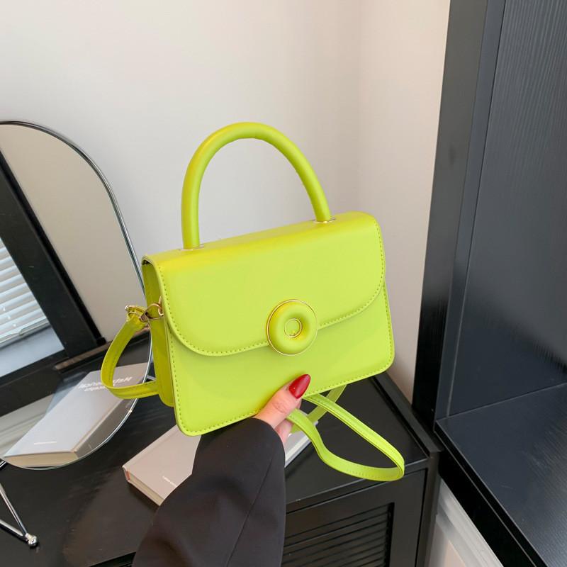 Korean Style Small Square Bag With Stitching Detail And Single Shoulder Strap