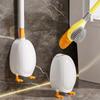 1Pc Silicone Toilet Brush Set With Holder 360° Deep Clean TPR Bristles Gravity Stand For Bathroom Easy Storage Space Saving
