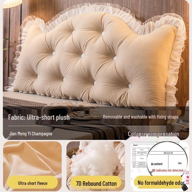 Princess Crown Removable & Washable Headboard Cushion – Large, Soft Upholstered Lumbar Pillow for Bedside & Tatami