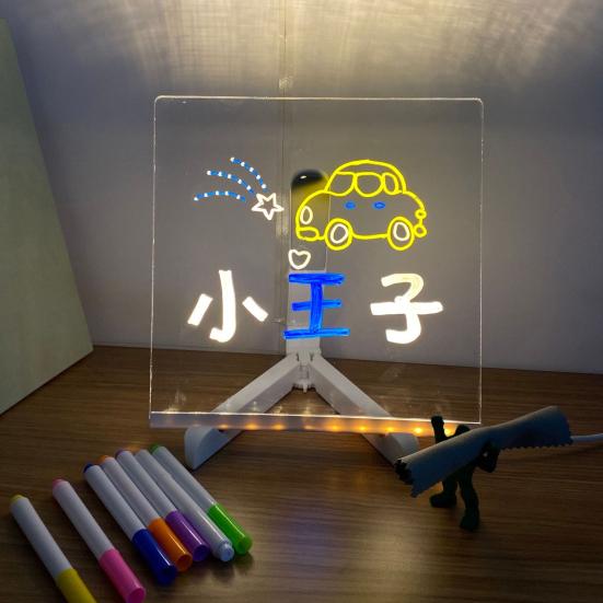 LED Note Board Colors Pen Reusable with 7 Easy To Use Glowing Acrylic