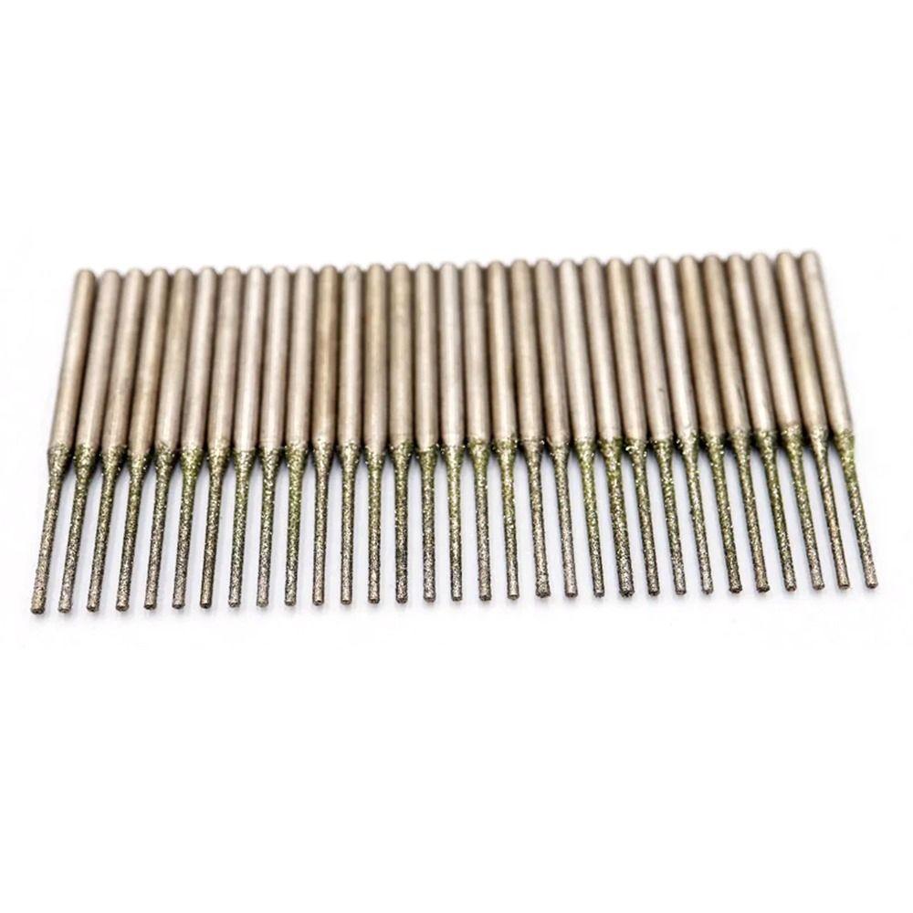 10Pcs 0.8-2.5mm Diamond Coated Drill Bits Silver Grinding Burr Bits  For Drilling Glass Woodworking